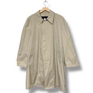 London Fog Rain Coat Trench Maincoats Paca Plush Alpaca Lining Tan Vtg Mens 42